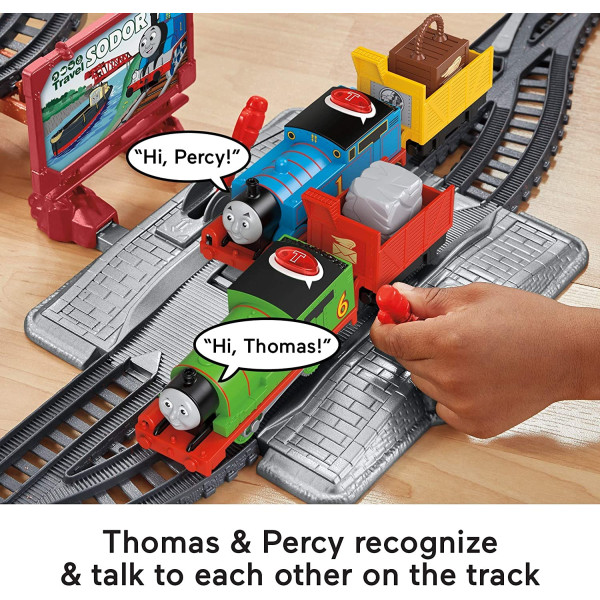 Залізна дорога Томас та Друзі розмовляючі паровозики Томас та Персі Thomas & Friends Talking Thomas & Percy Train Set Fisher-Price (GLK80)