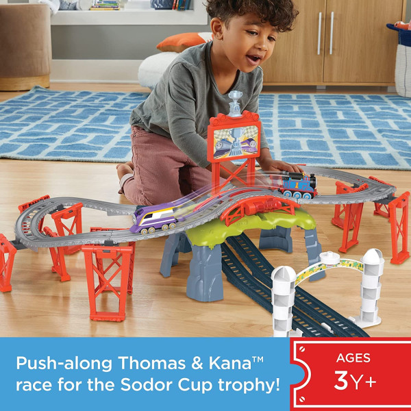 Залізна дорога Томас та Друзі і паравозик Кана​ Thomas & Friends Race for The Sodor Cup Thomas and Kana Train Fisher-Price (HFW03)