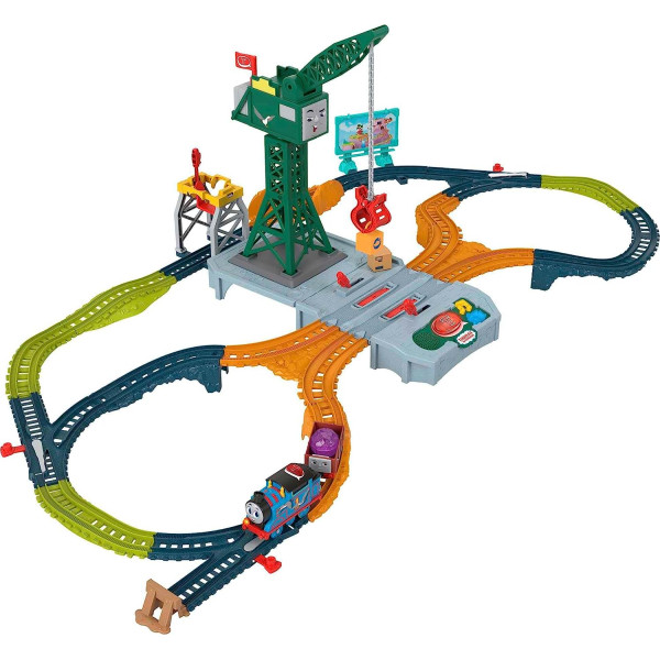 Залізна дорога Томас та Друзі паровозик та кран Кренкі Thomas & Friends Motorized Train Set Talking Cranky Fisher-Price (HMB97)