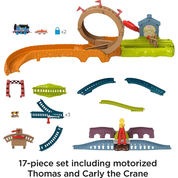 Залізна дорога Томас та Друзі з петлею та краном Карлі Thomas & Friends Toy Train Loop Launch Maintenance Yard Fisher-Price (HJY30)