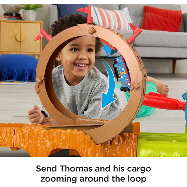 Залізна дорога Томас та Друзі з петлею та краном Карлі Thomas & Friends Toy Train Loop Launch Maintenance Yard Fisher-Price (HJY30)