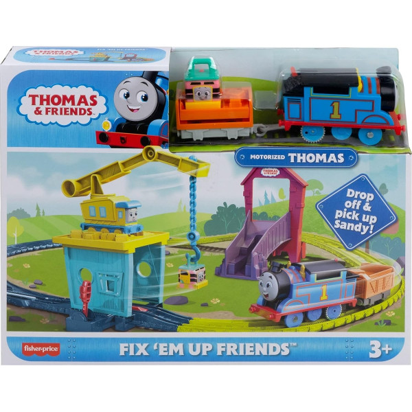 Залізна дорога Томас та Друзі паровозик та кран Карлі Thomas & Friends Motorized Toy Train Set Fix Em Up Friends With Carly Fisher-Price (HDY58)