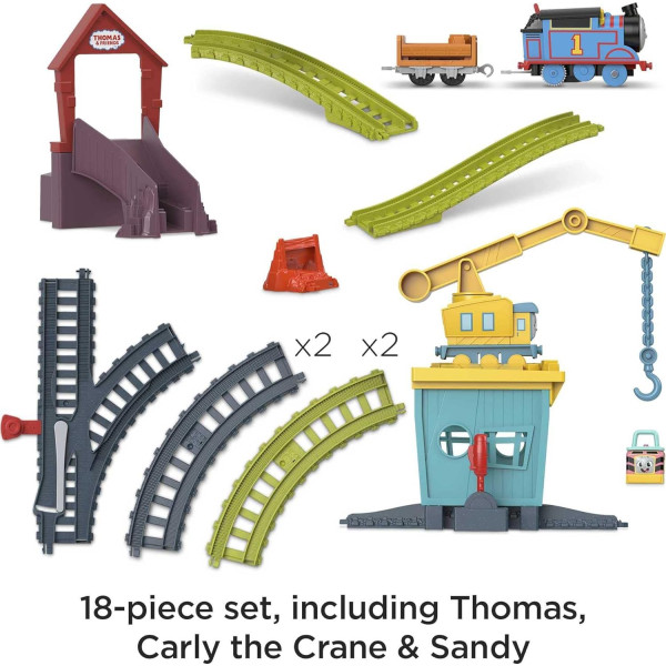 Залізна дорога Томас та Друзі паровозик та кран Карлі Thomas & Friends Motorized Toy Train Set Fix Em Up Friends With Carly Fisher-Price (HDY58)