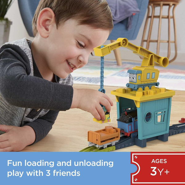 Залізна дорога Томас та Друзі паровозик та кран Карлі Thomas & Friends Motorized Toy Train Set Fix Em Up Friends With Carly Fisher-Price (HDY58)