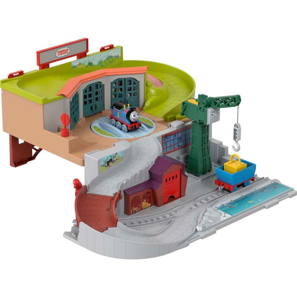 Залізна дорога Томас та Друзі паровозик та кран Кренкі в Содорі Thomas & Friends Sodor Take-Along Train Set Fisher-Price (HMB94)
