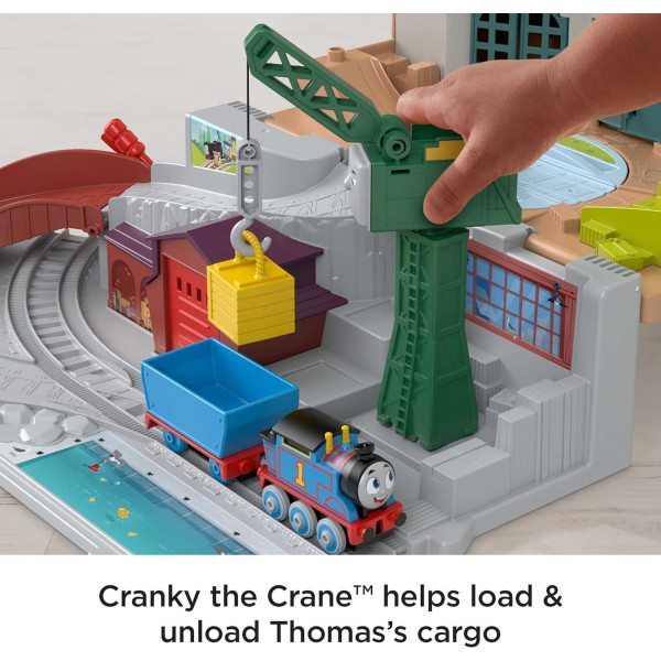 Залізна дорога Томас та Друзі паровозик та кран Кренкі в Содорі Thomas & Friends Sodor Take-Along Train Set Fisher-Price (HMB94)