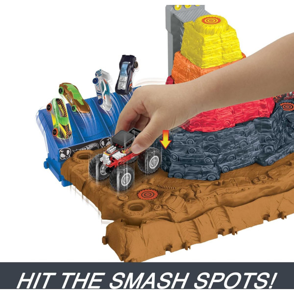 Ігровий набір Хот Вілс Монстер Тракс Арена Неймовірна автотроща Hot Wheels Monster Trucks Arena Smashers Bone Shaker Ultimate Crush Yard  (HNB96)