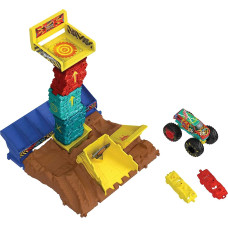 Ігровий набір Хот Вілс Монстер Тракс Автомобільні стрибки Hot Wheels Monster Trucks Arena Smashers Car Jump Challenge  (HNB94)