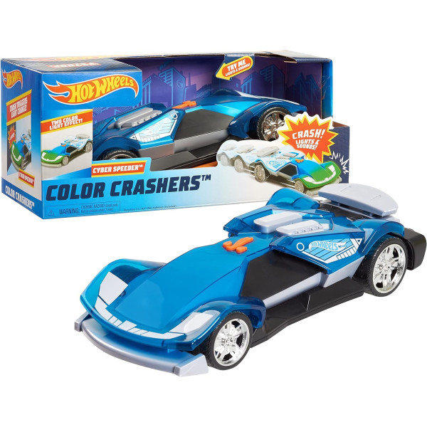 Моторизована машинка Хот Вілс зі світлом та звуком Hot Wheels Color Crashers Cyber Speeder (98158)