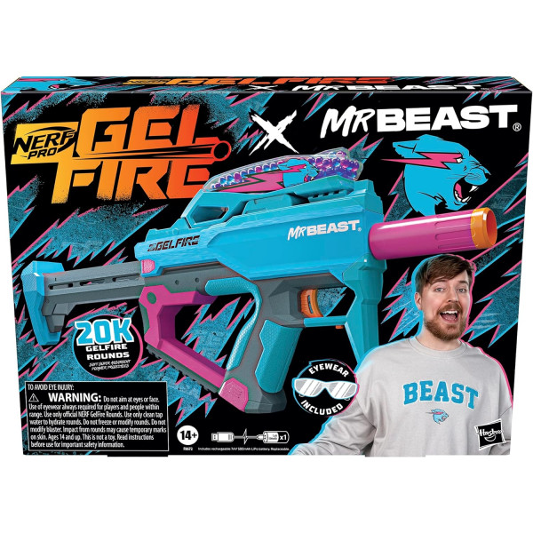 Бластер Нерф Про Гельфайр Nerf Pro Gelfire X MrBeast Blaster Hasbro (F8672)