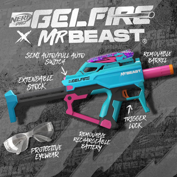 Бластер Нерф Про Гельфайр Nerf Pro Gelfire X MrBeast Blaster Hasbro (F8672)