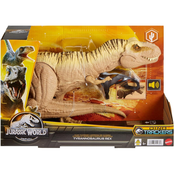 Динозавр Тіранозавр Рекс Світ Юрського Періоду Jurassic World Dino Trackers Hunt 'n Chomp Tyrannosaurus Rex Mattel (HNT62)