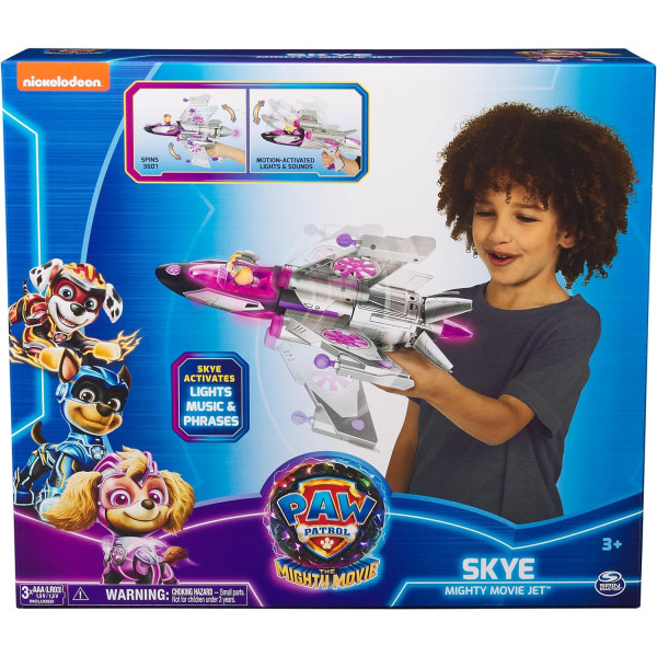 Щенячий патруль Могутні цуценята Мегакіно рятувальний літак Скай Paw Patrol The Mighty Movie Rescue Jet with Skye Mighty Pups Spin Master (6067525)