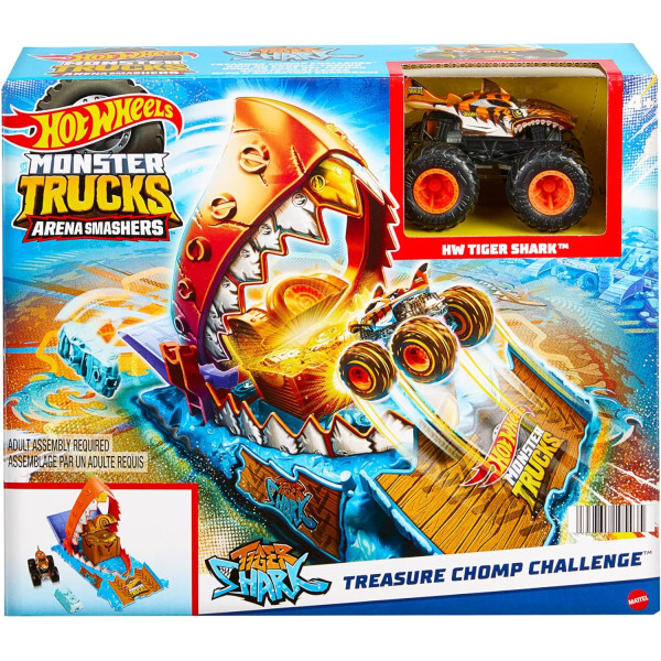 Ігровий набір Хот Вілс Монстер Тракс  Полювання за скарбами Hot Wheels Monster Trucks Arena Smashers Treasure Chomp Challenge (HTP17)