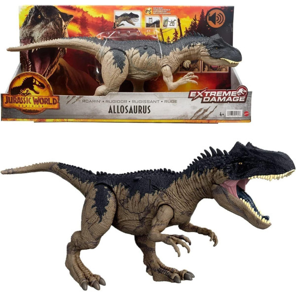 Динозавр Алозавр Світ Юрського Періоду Jurassic World Dinosaur Allosaurus Extreme Damage Mattel (HFK06)