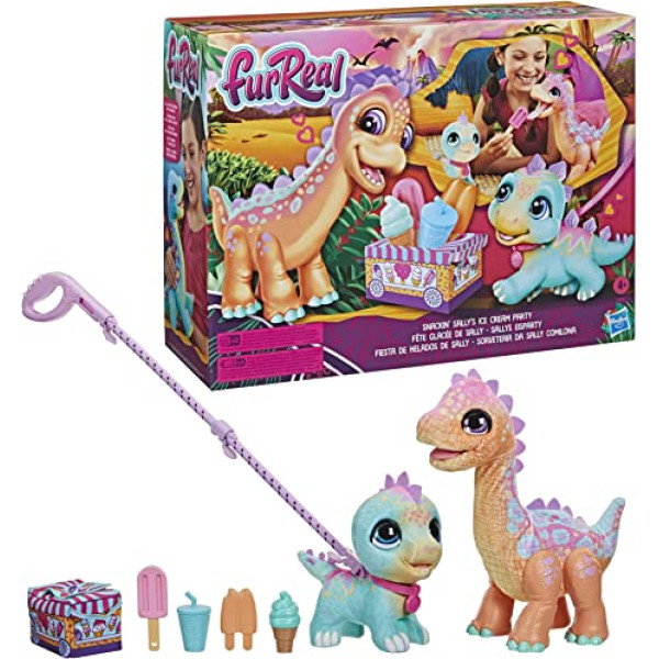 Інтерактивна іграшка Динозаври Діно FurReal Snackin Sally’s Ice Cream Party Electronic Pet Hasbro (F6360)