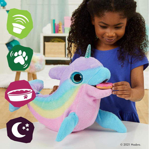Інтерактивна іграшка грайливий райдужний Нарвал Вейві FurReal Wavy The Narwhal Interactive Animatronic Plush Toy Hasbro (F2604)