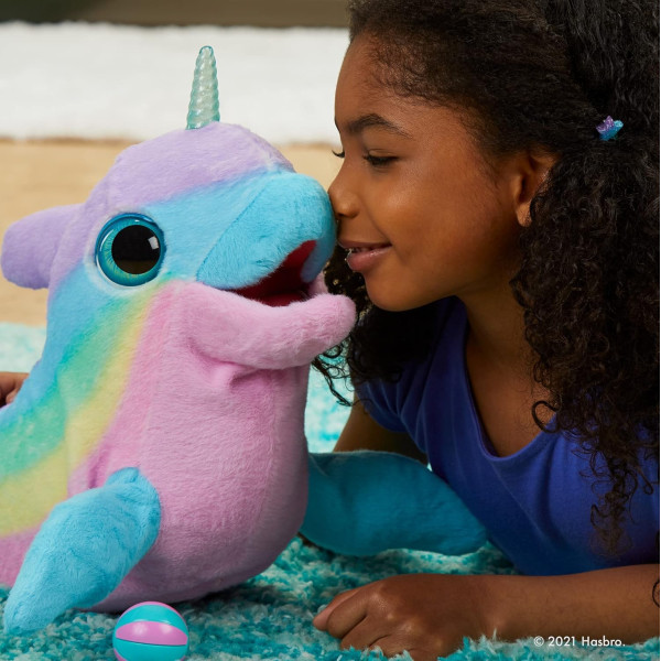 Інтерактивна іграшка грайливий райдужний Нарвал Вейві FurReal Wavy The Narwhal Interactive Animatronic Plush Toy Hasbro (F2604)