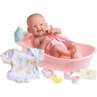 Кукла пупс Ла Ньюборн с ванной La Newborn Deluxe Smiling Vinyl Layette Deluxe Bathtub Gift Set JC Toys (18570)