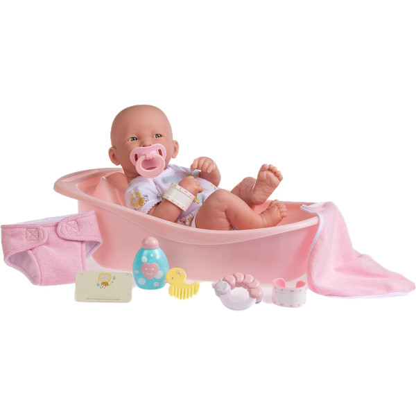 Лялька пупс Ла Ньюборн з ванною La Newborn Deluxe Smiling Vinyl Layette Deluxe Bathtub Gift Set JC Toys (18570)