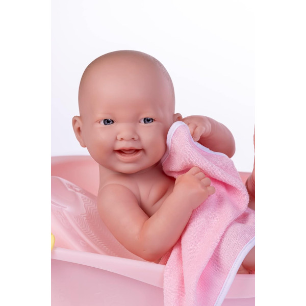 Лялька пупс Ла Ньюборн з ванною La Newborn Deluxe Smiling Vinyl Layette Deluxe Bathtub Gift Set JC Toys (18570)