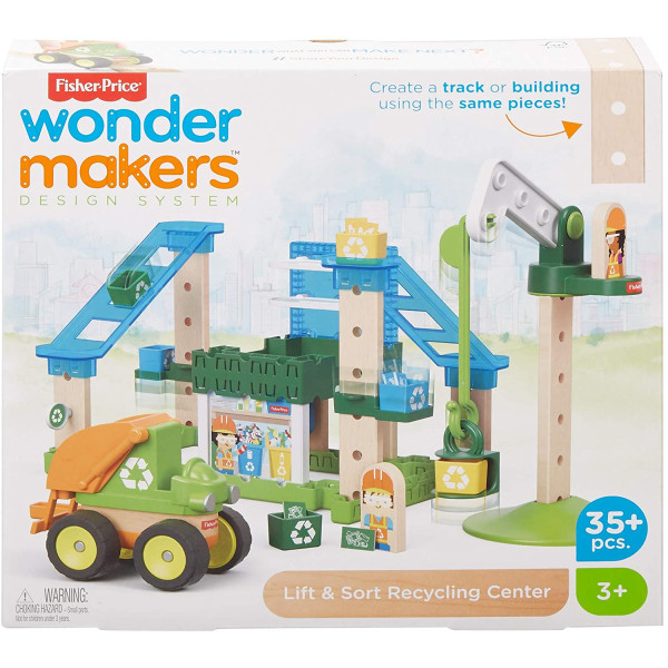 Дерев'янний конструктор Центр переробки Fisher Price Wonder Makers System Design Lift Sort Recycling Center (GFJ12)