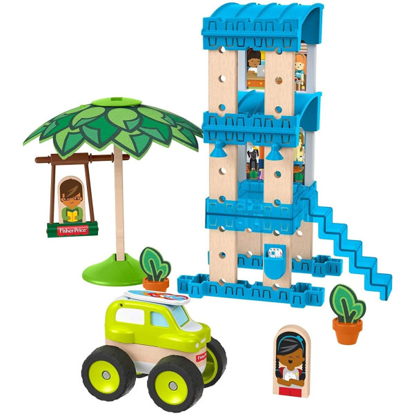 Дерев'яний конструктор Пляжний Бунгало Fisher-Price Wonder Makers Design System Beach Bungalow (GFJ13)