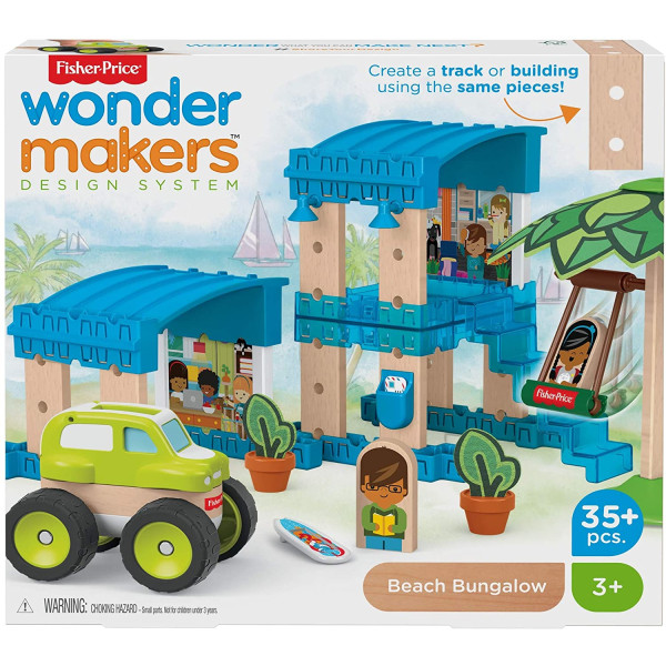Дерев'яний конструктор Пляжний Бунгало Fisher-Price Wonder Makers Design System Beach Bungalow (GFJ13)