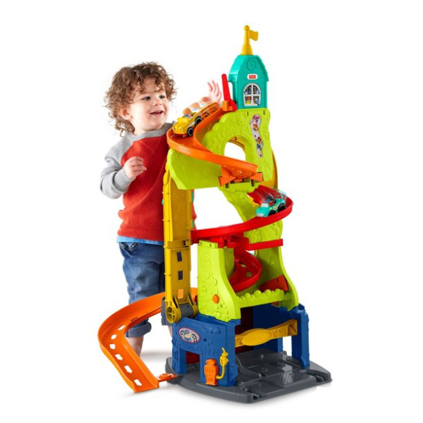 Гоночний трек Фішер Прайс Хмарочос Fishe-Price Little People Sit 'N Stand Skyway 2-In-1 (HBD77)