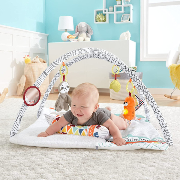 Ігровий розвиваючий килимок Фішер прайс Перші відчуття малюка Fisher-Price Perfect Sense Deluxe Gym (GKD45)