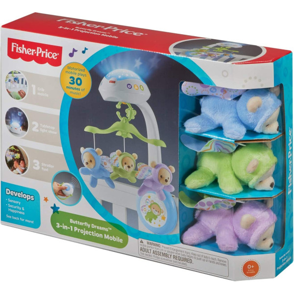 Мобіль проектор з пультом керування Фішер Прайс Сон метелика ​Fisher-Price Butterfly Dreams 3 in 1 Projection Mobile (CDN41)