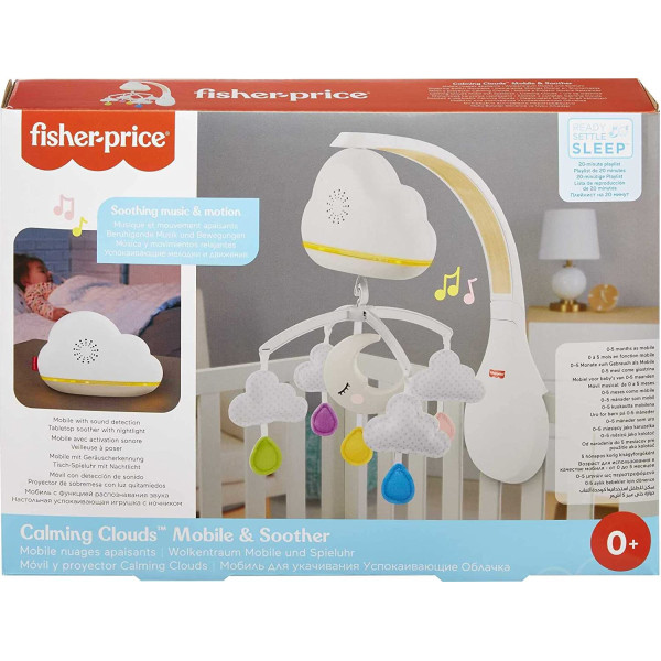 Мобіль нічник Фішер Прайс Заспокійливі хмаринки Fisher-Price Calming Clouds Mobile Soother Crib Toy Nursery Sound Machine (GRP99)