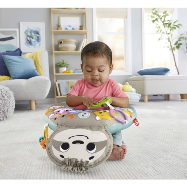 М'яка подушка для гри на животику Веселий лінивець Фішер-Прайс Fisher-Price Music & Vibe Sloth Wedge Tummy Time Baby Toy (GRR01)