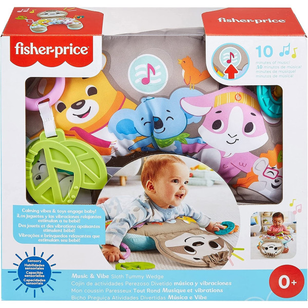 М'яка подушка для гри на животику Веселий лінивець Фішер-Прайс Fisher-Price Music & Vibe Sloth Wedge Tummy Time Baby Toy (GRR01)