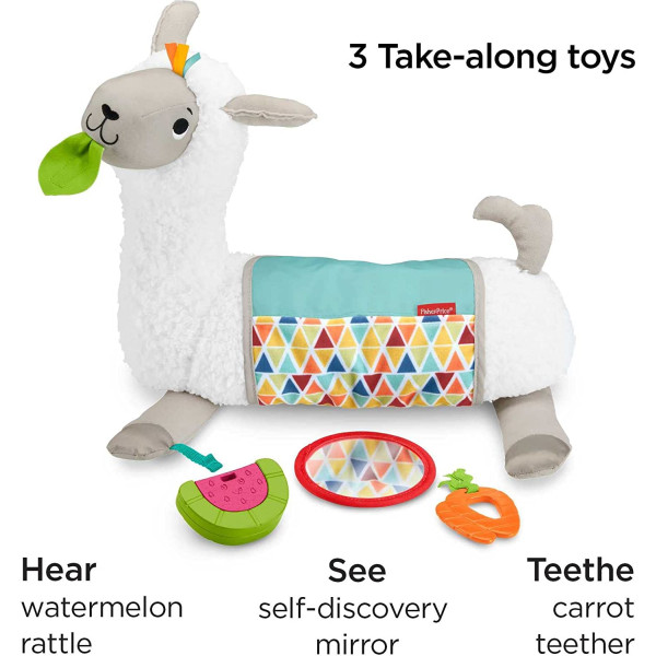 М'яка іграшка для гри на животику Лама Фішер-Прайс Fisher-Price Grow-with-Me Tummy Time Plush Llama Baby Toy (GLK39)