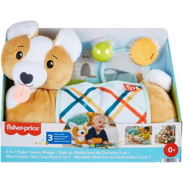 М'яка іграшка для гри на животику Цуценя 3 в 1 Фішер-Прайс Fisher-Price 3-in-1 Plush Puppy Tummy Wedge (HJW10)