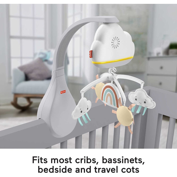 Мобіль нічник 2 в 1 Фішер прайс Грайливі хмаринки Fisher-Price Rainbow Showers to Bedside Mobile (HBP40)