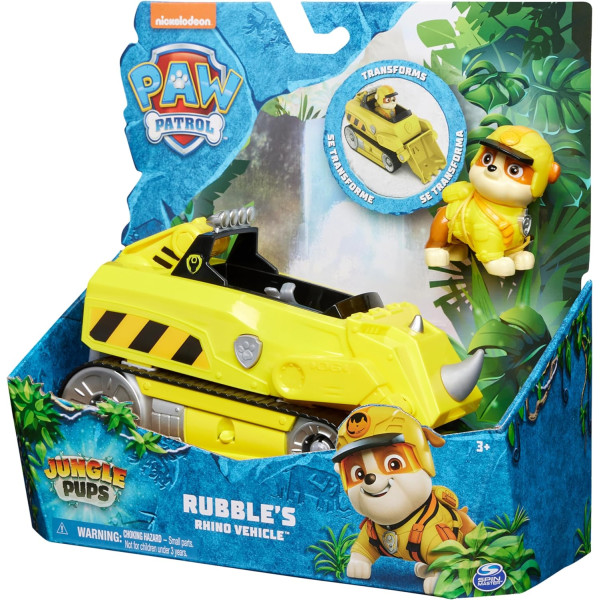 Щенячий патруль у Джунглях Автомобіль носоріг Здорованя Paw Patrol Jungle Pups Rubble Rhino Vehicle Spin Master  (6067761)
