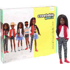 Лялька Творимий світ, чорняві афрокоси Creatable World Deluxe, Black Braided Hair (GGG55)