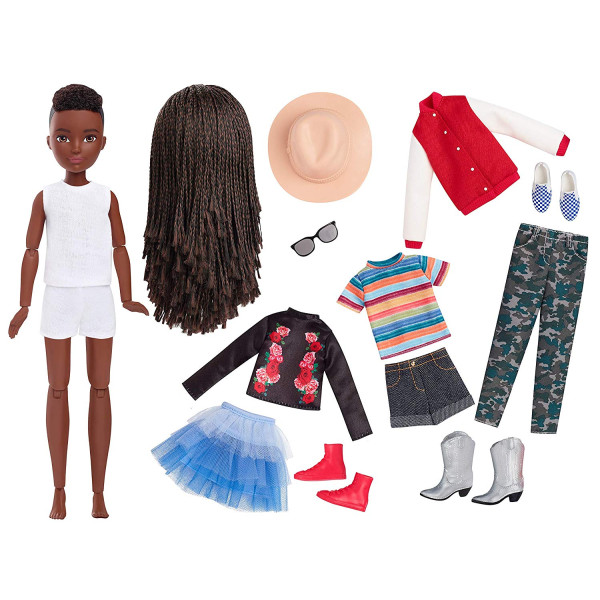 Лялька Творимий світ, чорняві афрокоси Creatable World Deluxe, Black Braided Hair (GGG55)
