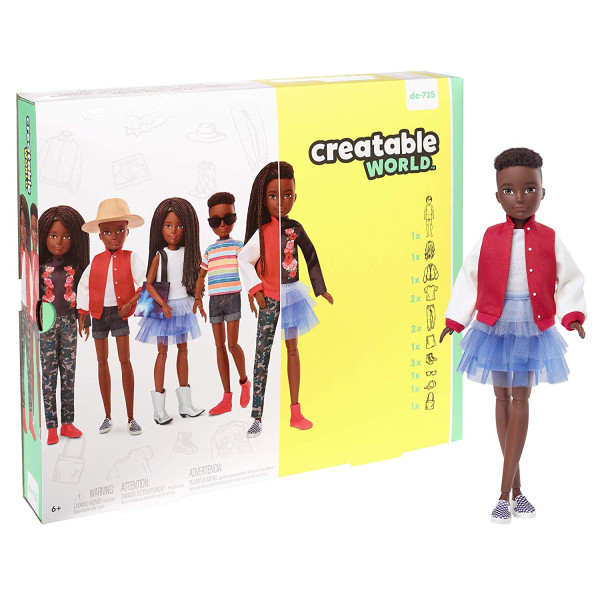 Лялька Творимий світ, чорняві афрокоси Creatable World Deluxe, Black Braided Hair (GGG55)