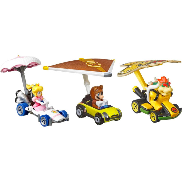 Набір з 3 машинок Хот Вілс Маріо Карт Hot Wheels Mario Kart Vehicle 3-Pack Set (HDB39)