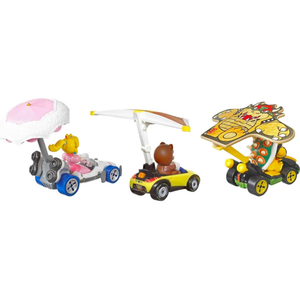 Набір з 3 машинок Хот Вілс Маріо Карт Hot Wheels Mario Kart Vehicle 3-Pack Set (HDB39)