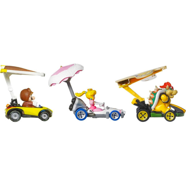 Набір з 3 машинок Хот Вілс Маріо Карт Hot Wheels Mario Kart Vehicle 3-Pack Set (HDB39)