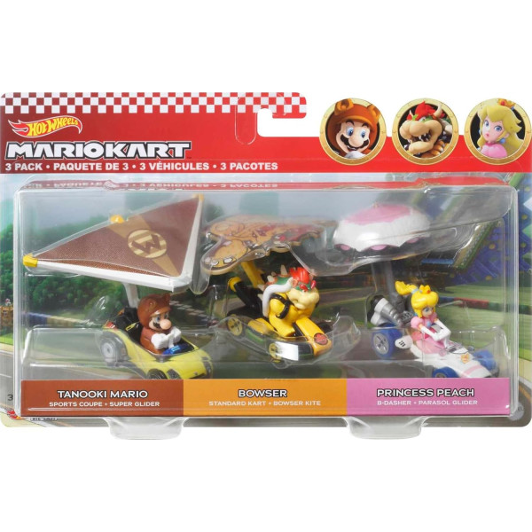 Набір з 3 машинок Хот Вілс Маріо Карт Hot Wheels Mario Kart Vehicle 3-Pack Set (HDB39)